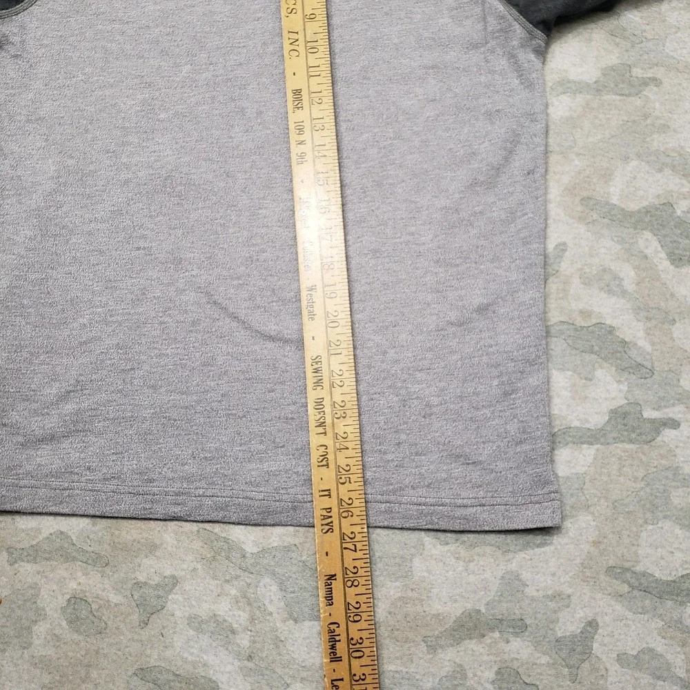 The North Face Shirt Mens Medium Gray Pullover Long Sleeve Raglan